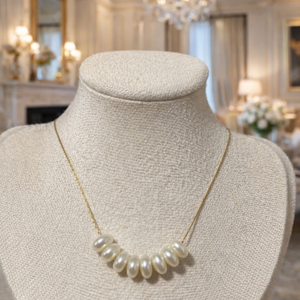 Pearl necklace stainless steel